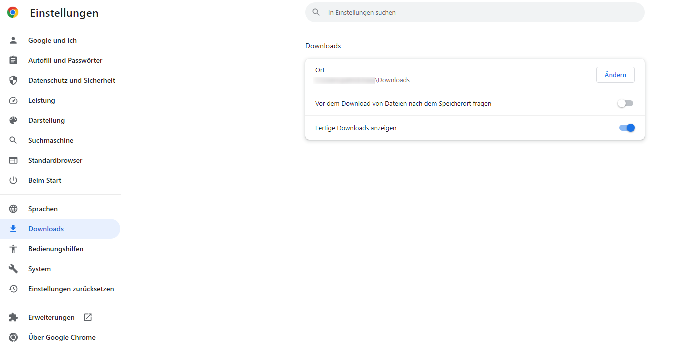 Vergrößern Download Einstellungen Google Chrome